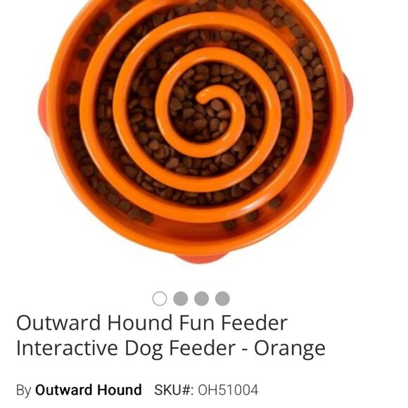 OUTWARD HOUND Fun Feeder Dog Bowl Interactive Slow Eating 10" x 2" - Picture 8 of 9